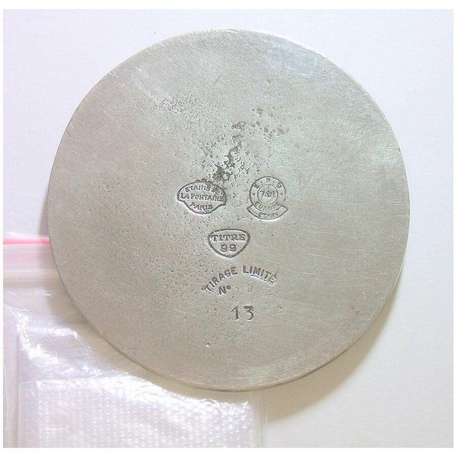 【艺术】【巴黎博物馆旧藏】法国艺术大章 戴高乐将军高浮雕精制超大镀银章 70MM