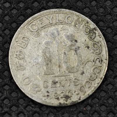 【淘币小摊】限时拍第八百二十四拍  小银币场  满百包邮可预留两周  周一统一发货  -   锡兰1920年乔治五世10分银币