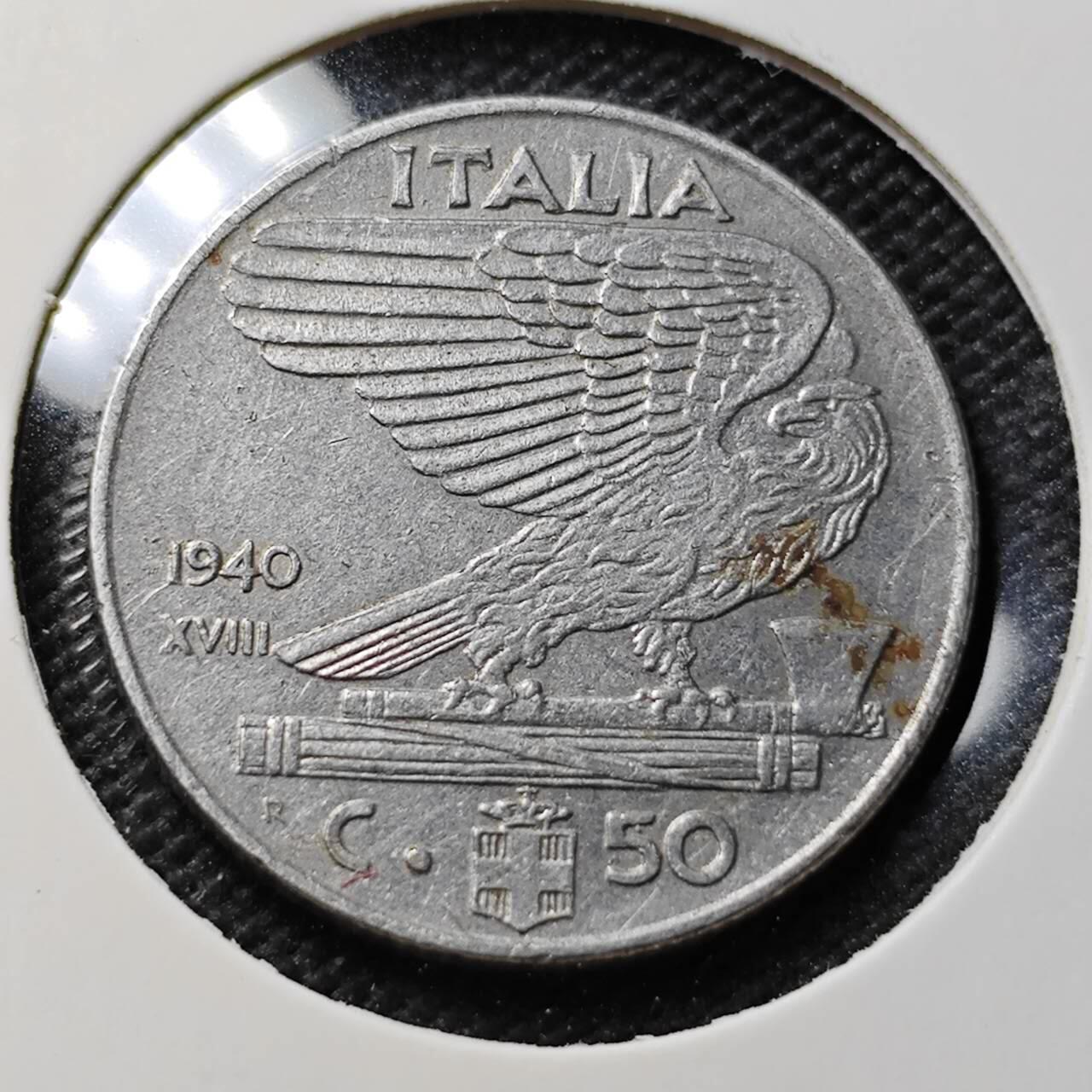 KK钱币收藏小铺 第375期  2月预留时间 周末发货  1940意大利50分