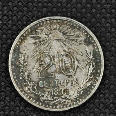 【淘币小摊】限时拍第八百二十四拍  小银币场  满百包邮可预留两周  周一统一发货  -   墨西哥1906年20分银币