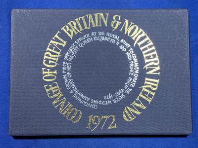 《竞宝斋》第445场 周日，周一，2场连拍 （全场包邮） - 英国1972年精制套币 7枚币和1枚章 包含女王银婚精制克朗纪念币 状态挺美