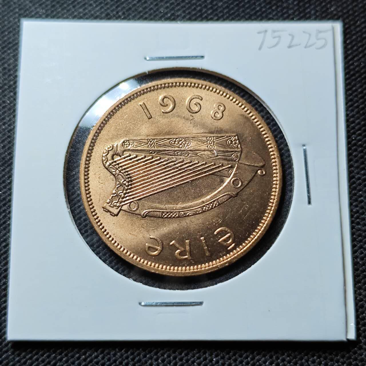 KK钱币收藏小铺 第375期  2月预留时间 周末发货  1968爱尔兰1便士铜币 好品 母鸡铜币