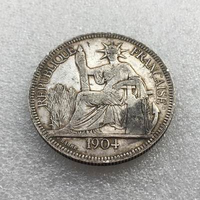 世界钱币专场拍卖 每周二开拍 - 1904年法属坐洋女神一元银币