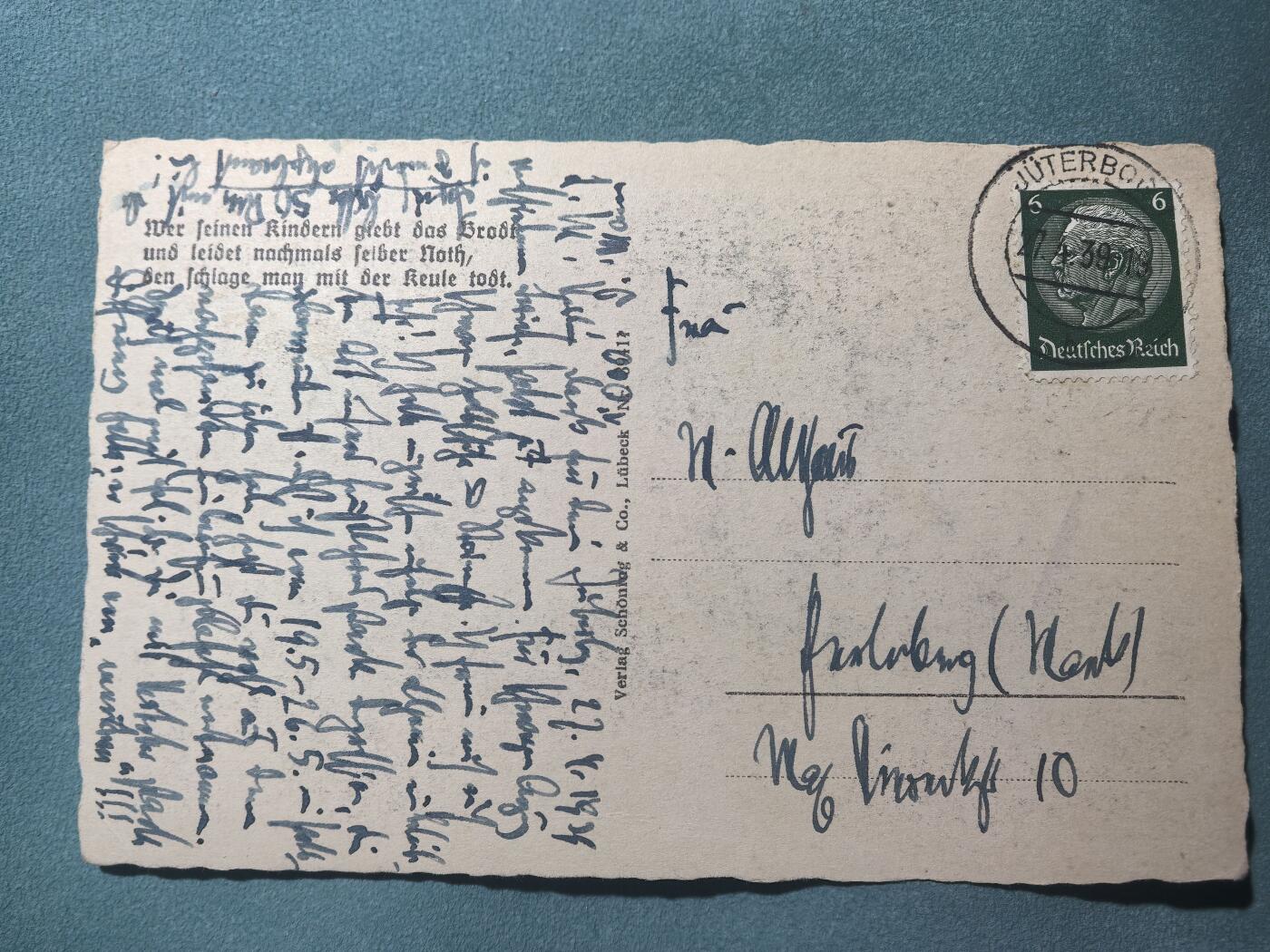 盛世勋华——号角文化勋章邮票专场拍卖第292期 德国（1939）泰特洛夫城达姆门景色实寄明信片 贴兴登堡邮票