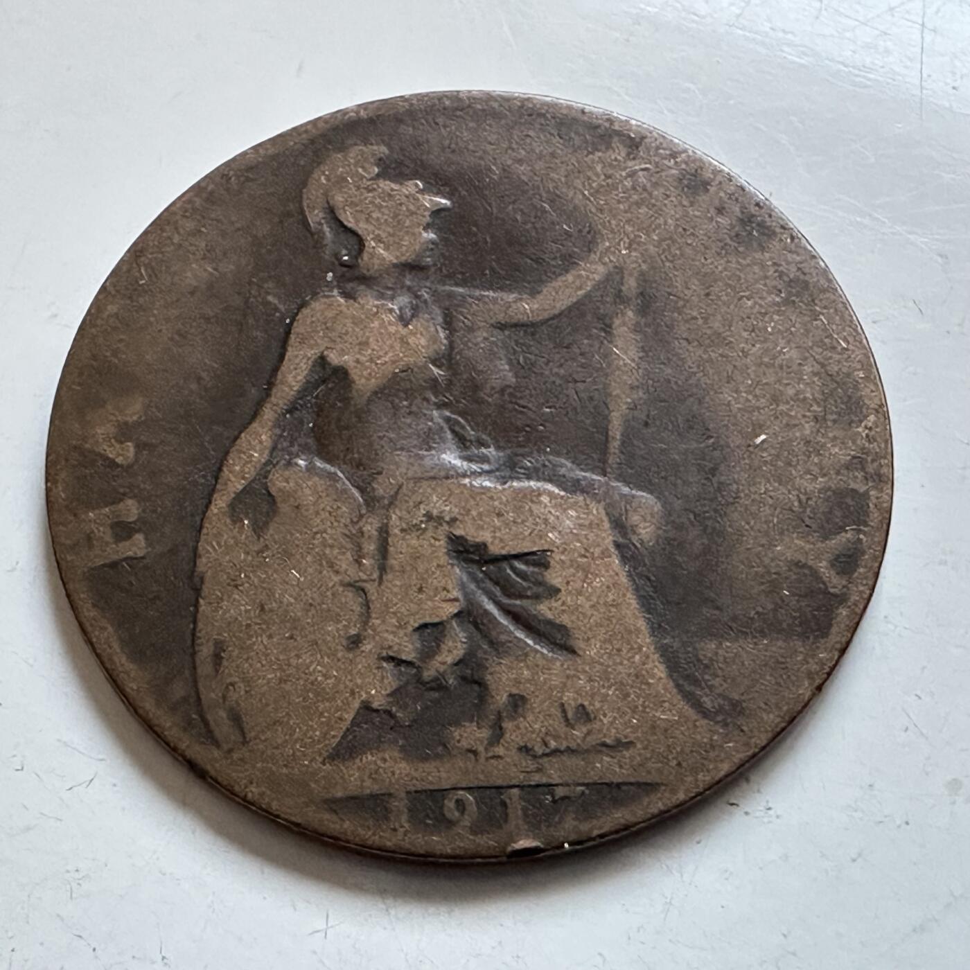 🌹外币初藏🌹🐯2025年第138场  每周二四六晚8️⃣点 接代拍 英国1917年半便士a