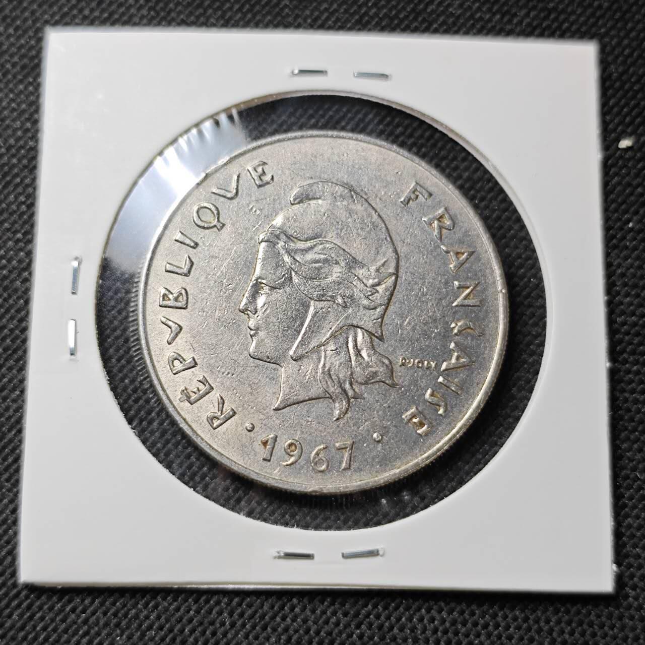 KK钱币收藏小铺 第375期  2月预留时间 周末发货  1967法属新喀里多尼亚50法郎