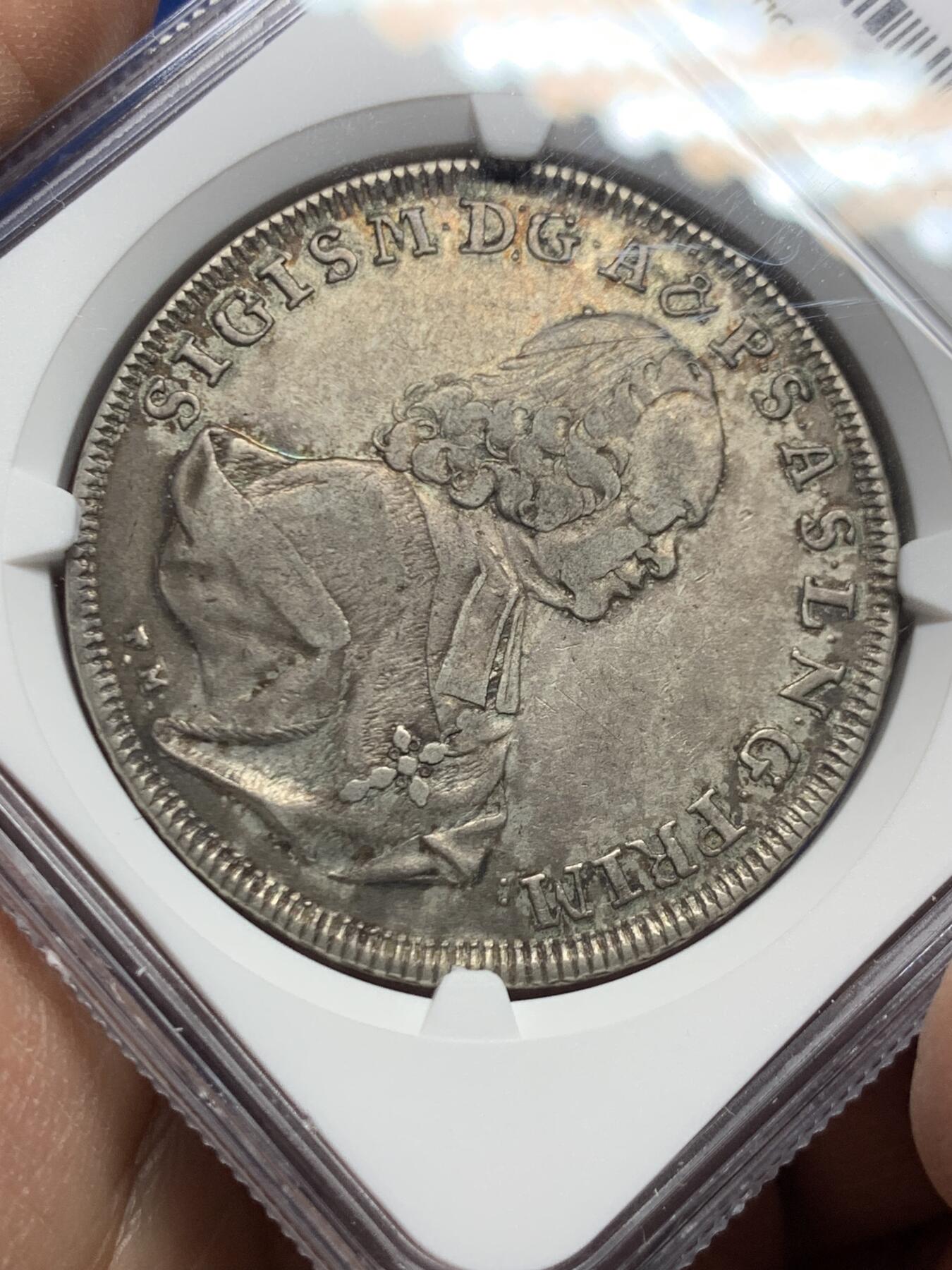 《竞宝斋》第445场 周日，周一，2场连拍 （全场包邮） NGC AU50 奥地利帝国 萨尔茨堡 1771年 齐格蒙德三世 泰勒大银币 自然包浆 原味好品 末年版本相对少见不少