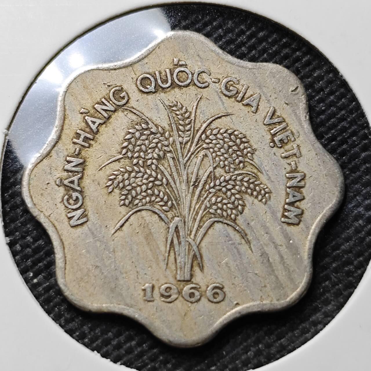 KK钱币收藏小铺 第375期  2月预留时间 周末发货  1955南越5盾水稻 少年份