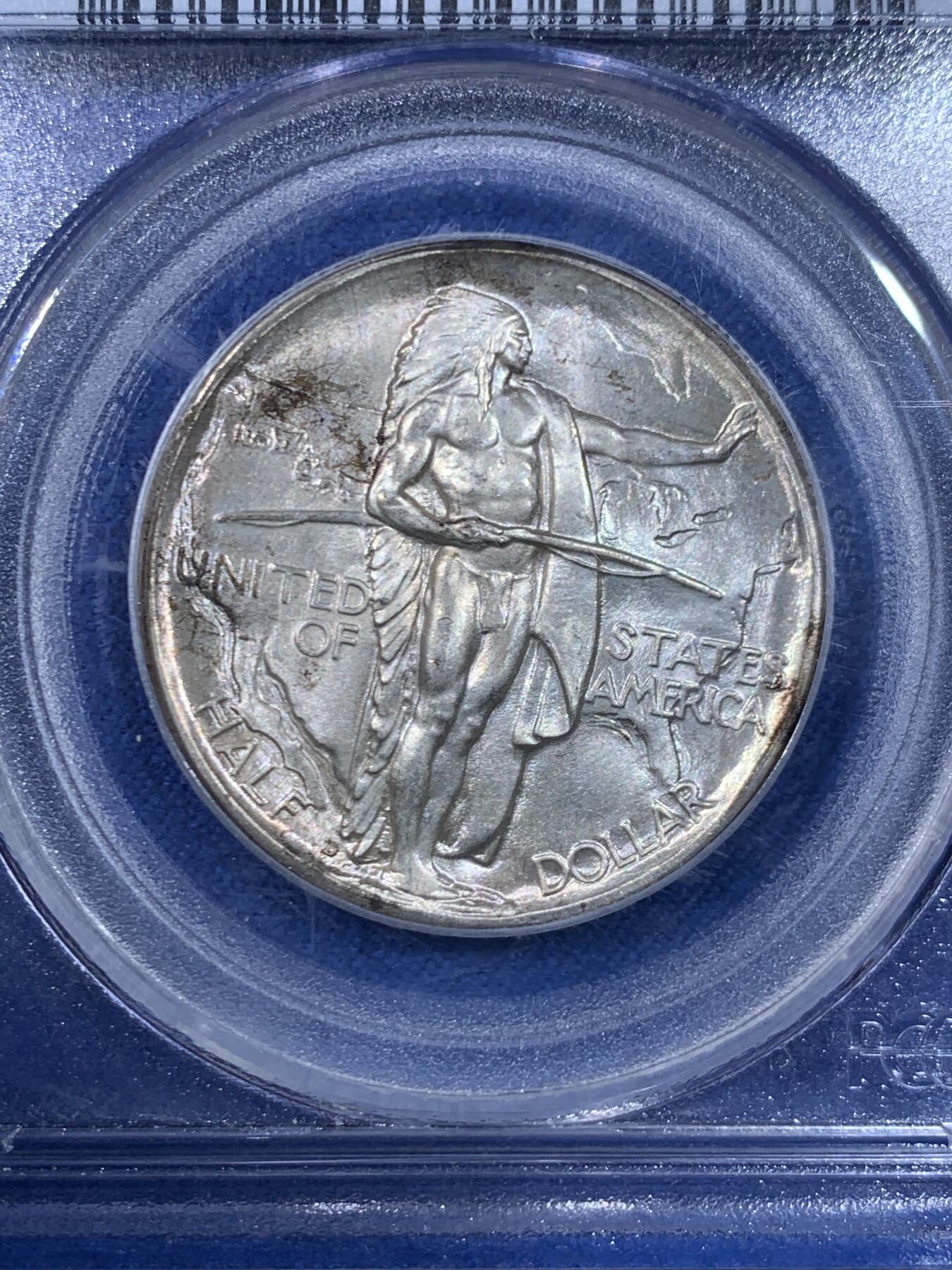 《竞宝斋》第445场 周日，周一，2场连拍 （全场包邮） PCGS MS66 美国1937年俄勒冈小道纪念馆50美分银币