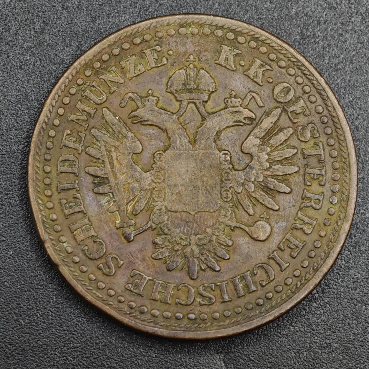 【淘币小摊】实时拍第八百二十一拍   散币场   满百包邮可预留二周 每周一统一发货   奥地利1851年3克鲁泽铜币