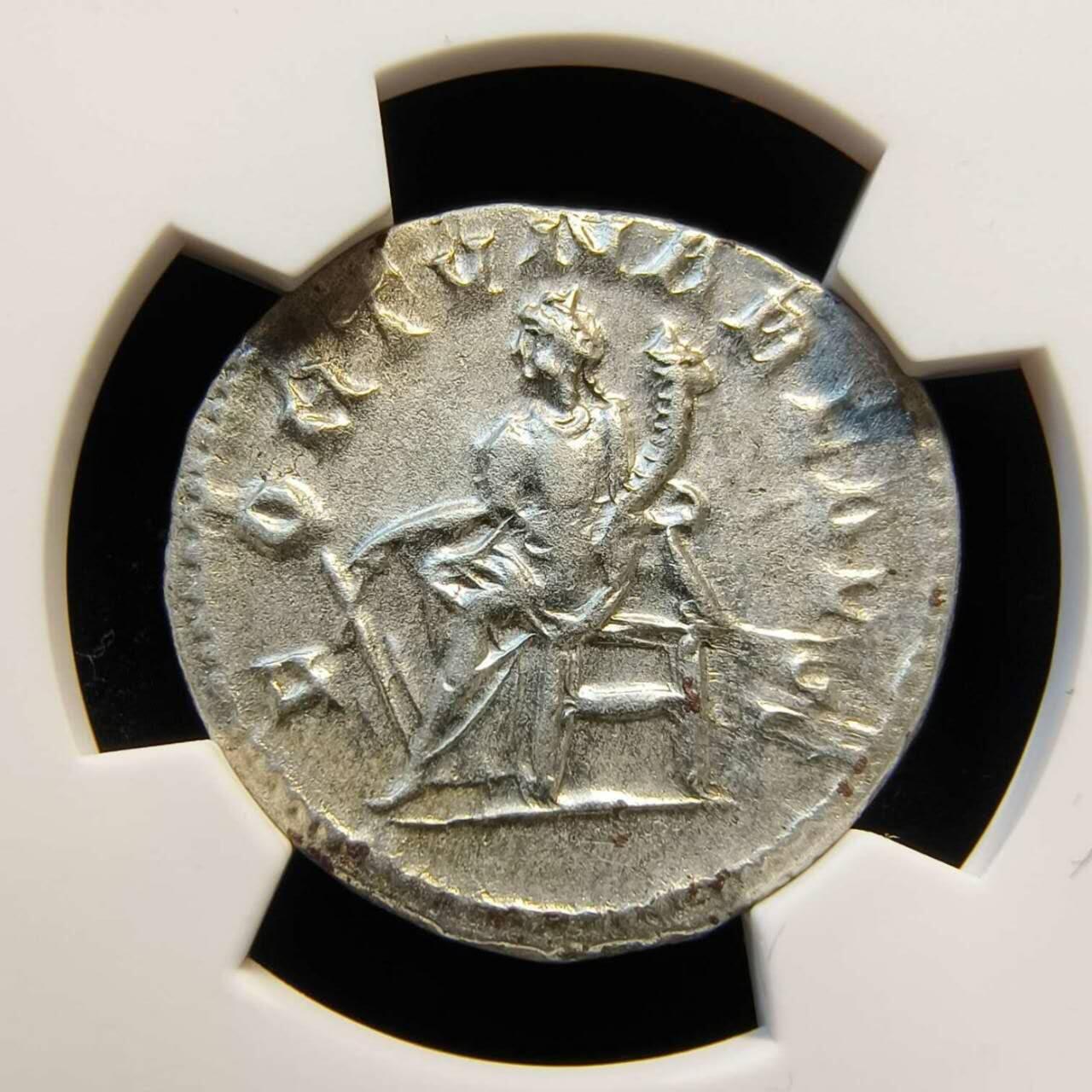 古罗马帝国戈尔迪安三世1安东尼银币AU50