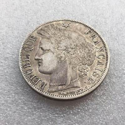 世界钱币专场拍卖 每周二开拍 - 1850年法国老谷物女神5法郎流通银币