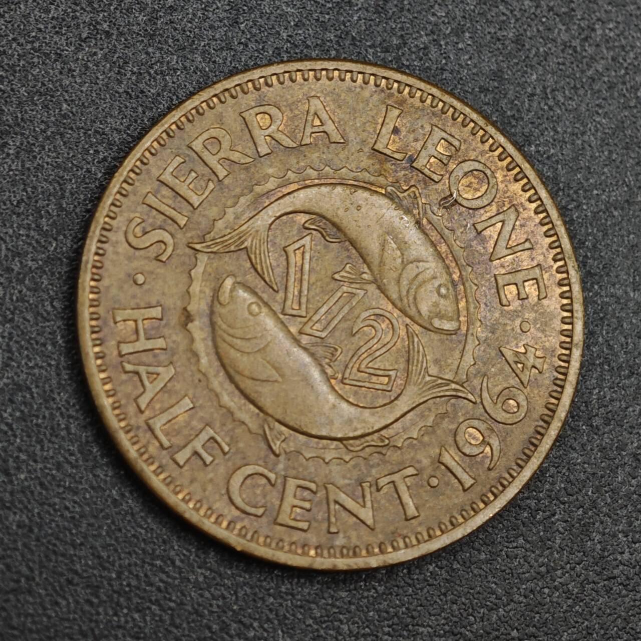 【淘币小摊】实时拍第八百二十一拍   散币场   满百包邮可预留二周 每周一统一发货   塞拉利昂1964年1/2分铜币