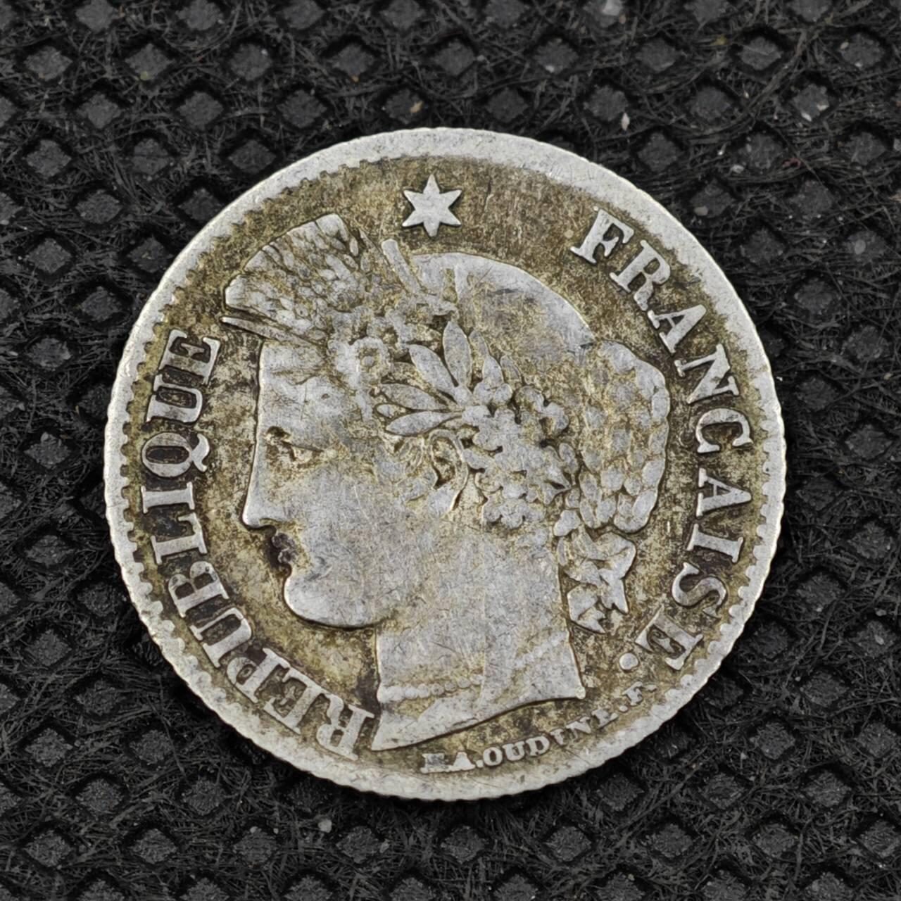 【淘币小摊】限时拍第八百二十四拍  小银币场  满百包邮可预留两周  周一统一发货   法国1850年谷物女神20分银币