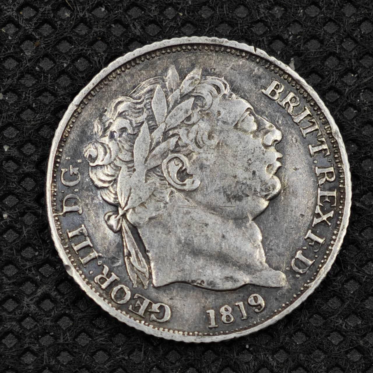 【淘币小摊】限时拍第八百二十四拍  小银币场  满百包邮可预留两周  周一统一发货    英国1819年乔治二世6便士银币