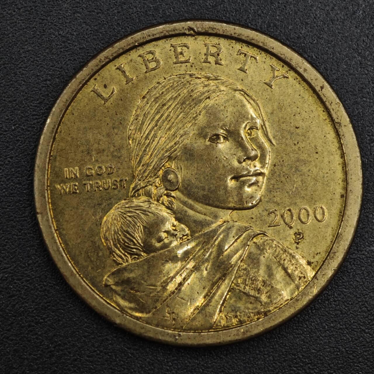 【淘币小摊】实时拍第八百二十一拍   散币场   满百包邮可预留二周 每周一统一发货   美国2000年萨卡加维亚美元