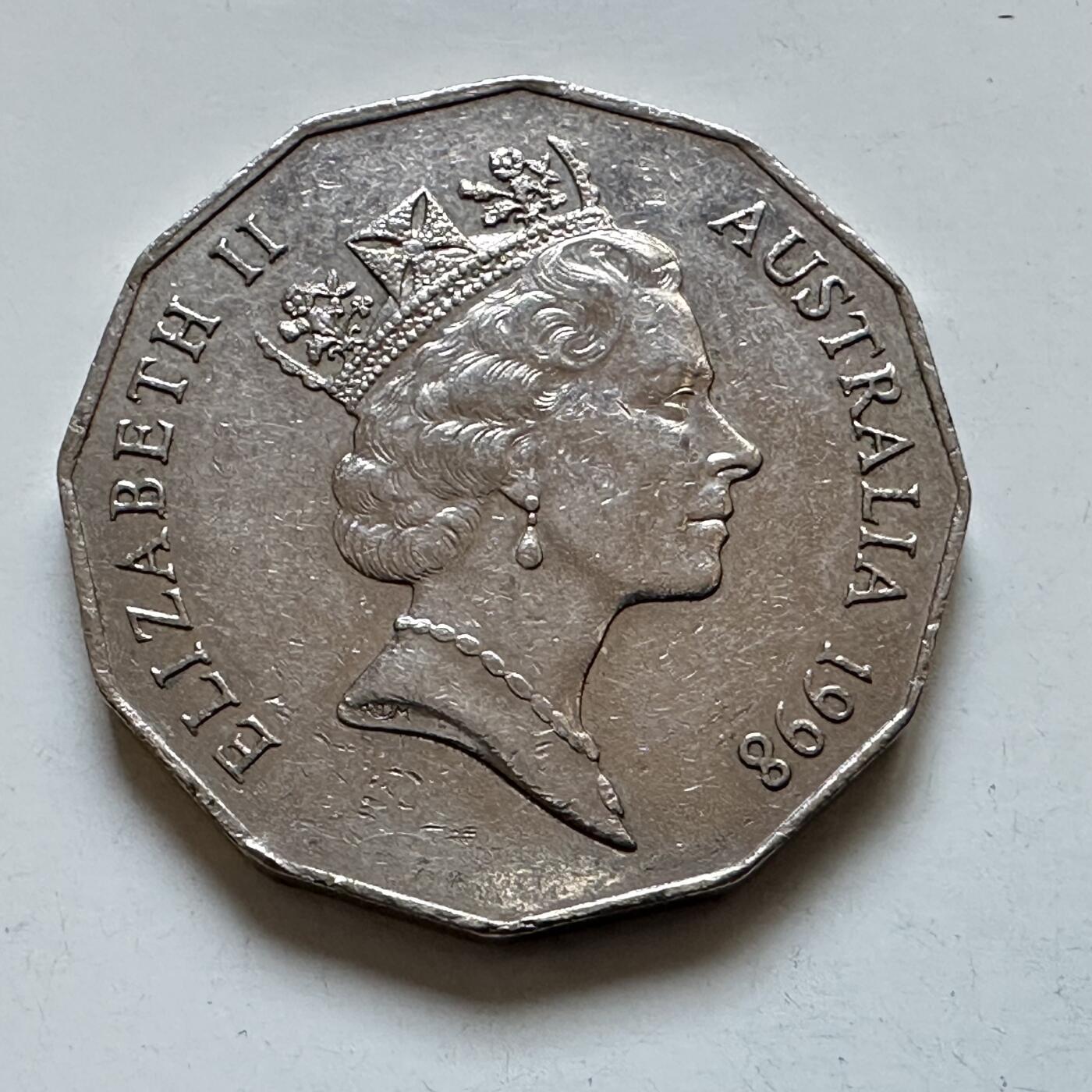 🌹外币初藏🌹🐯2025年第138场  每周二四六晚8️⃣点 接代拍 澳大利亚1998年50分纪念币—3