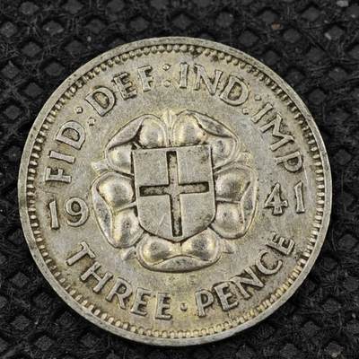 【淘币小摊】限时拍第八百二十四拍  小银币场  满百包邮可预留两周  周一统一发货  -       英国1941年乔治六世3便士银币