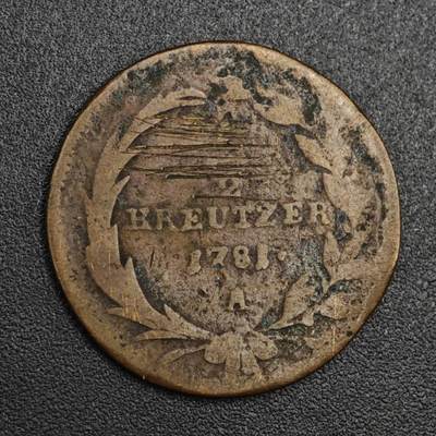 【淘币小摊】实时拍第八百二十一拍   散币场   满百包邮可预留二周 每周一统一发货   - 奥地利1781年1/2克鲁泽铜币