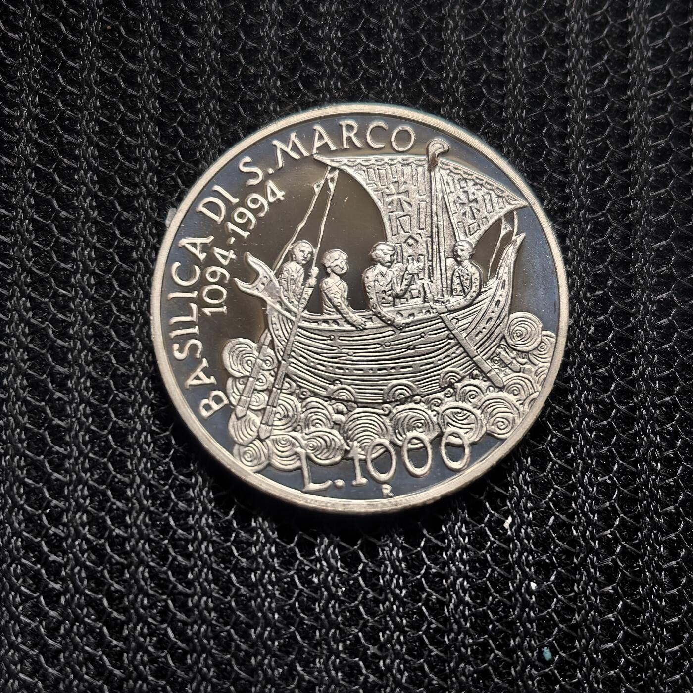 道一币馆币章第一百五十八场 原盒证 意大利1994年威尼斯圣马可大教堂落成900周年1000里拉精制银币 8600
