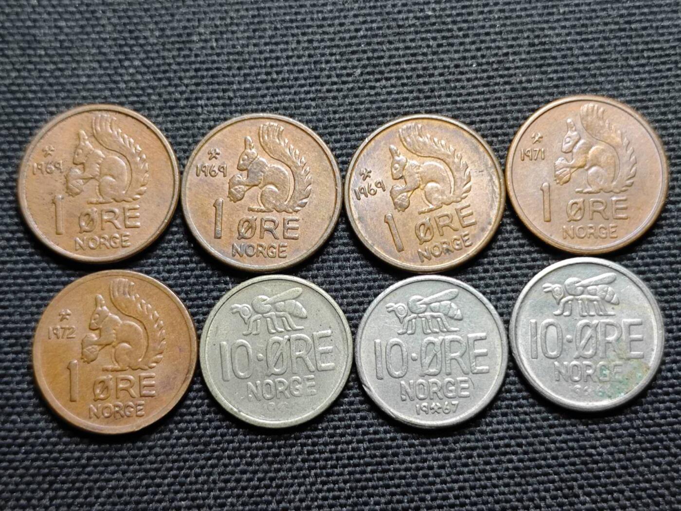 KK钱币收藏小铺 第375期  2月预留时间 周末发货  挪威动物版一组8枚