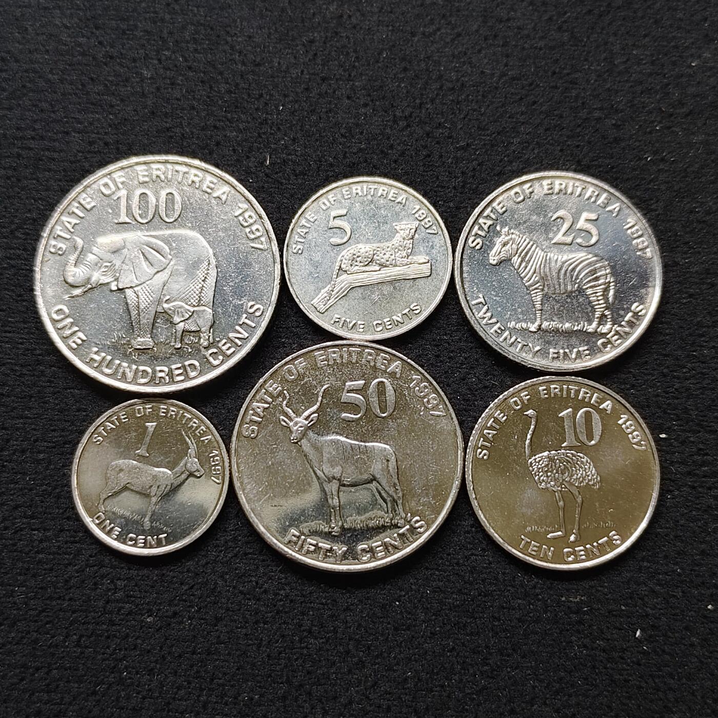 【全场包邮】纯粹捡漏拍484场（免费代拍第21场） 厄立特里亚1991年6枚套币