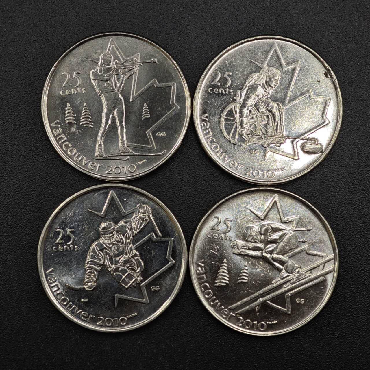 【淘币小摊】实时拍第八百二十一拍   散币场   满百包邮可预留二周 每周一统一发货   加拿大温哥华冬奥会25分纪念币4