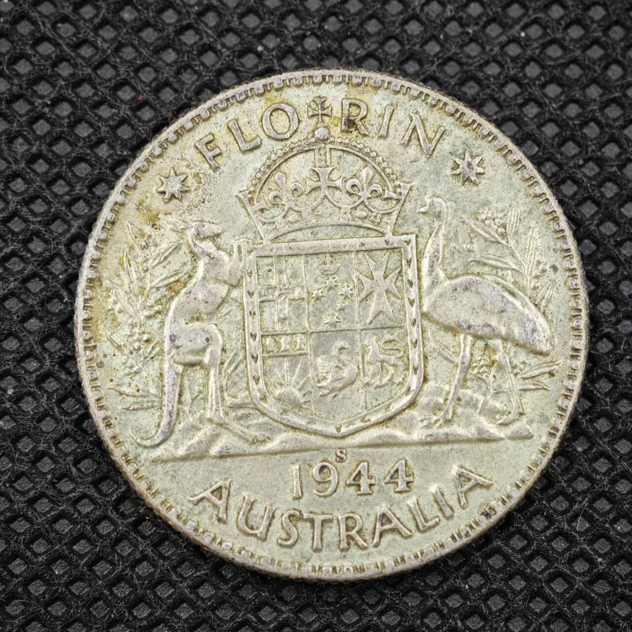 【淘币小摊】限时拍第八百二十四拍  小银币场  满百包邮可预留两周  周一统一发货          澳大利亚1944年乔治六世弗洛林银币高银