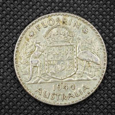【淘币小摊】限时拍第八百二十四拍  小银币场  满百包邮可预留两周  周一统一发货  -         澳大利亚1944年乔治六世弗洛林银币高银