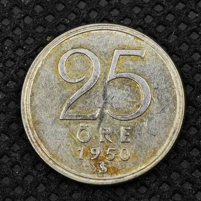 【淘币小摊】限时拍第八百二十四拍  小银币场  满百包邮可预留两周  周一统一发货  -   瑞典1950年25欧尔银币