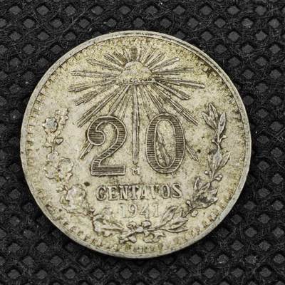 【淘币小摊】限时拍第八百二十四拍  小银币场  满百包邮可预留两周  周一统一发货  -   墨西哥1941年20分银币