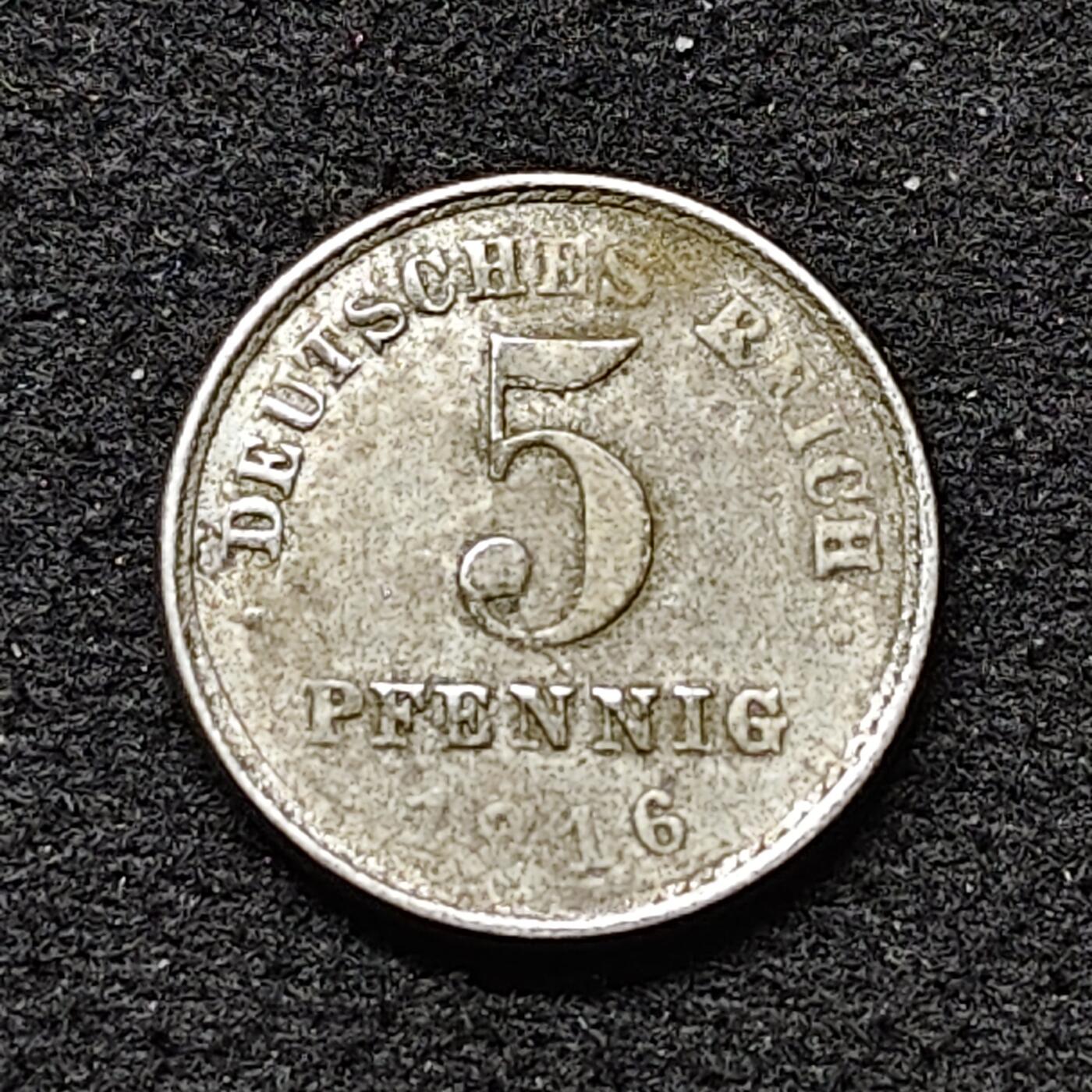 【全场包邮】纯粹捡漏拍484场（免费代拍第21场） 德国第二帝国1916年5芬妮