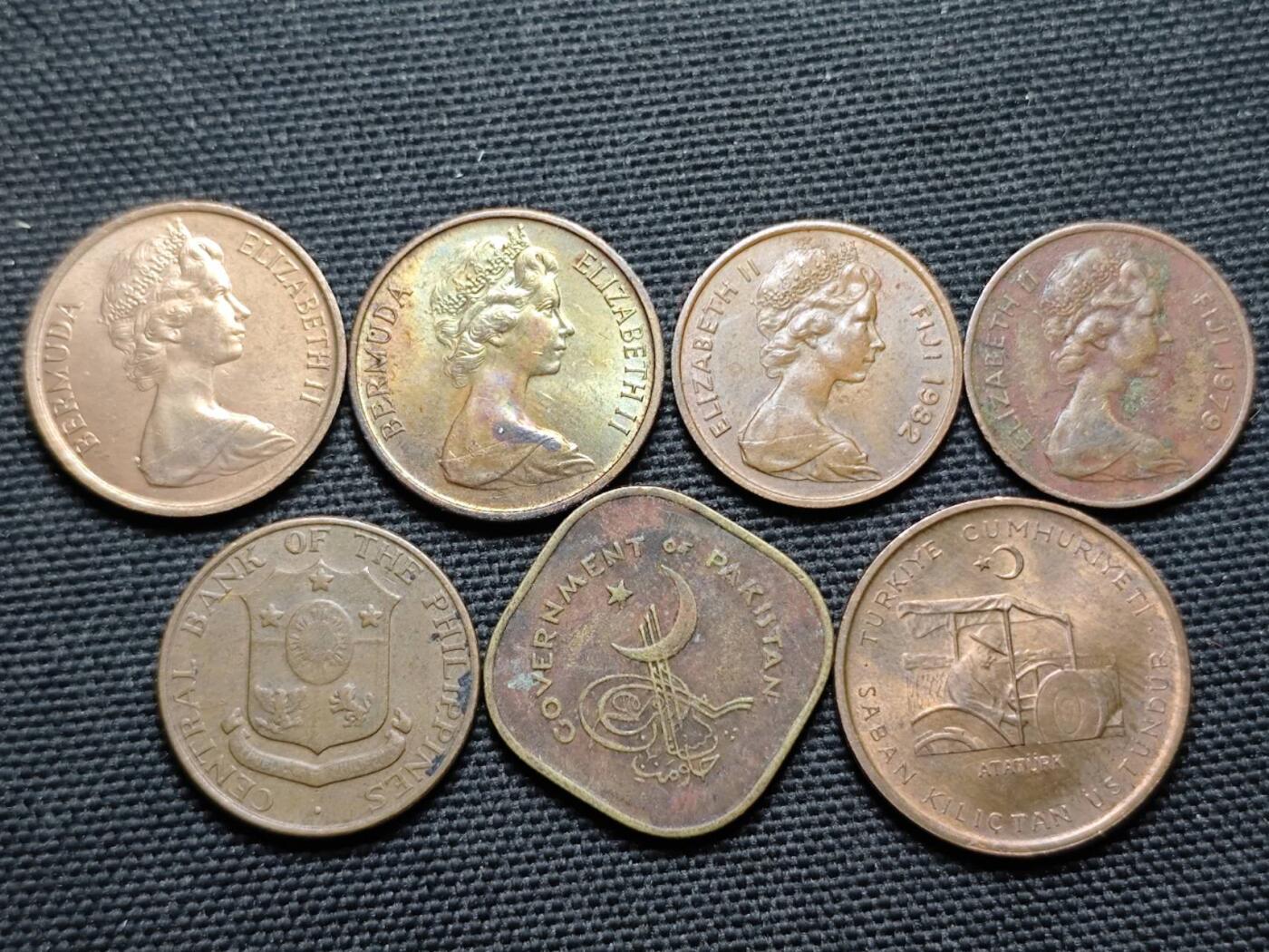 KK钱币收藏小铺 第375期  2月预留时间 周末发货  铜币一组7枚