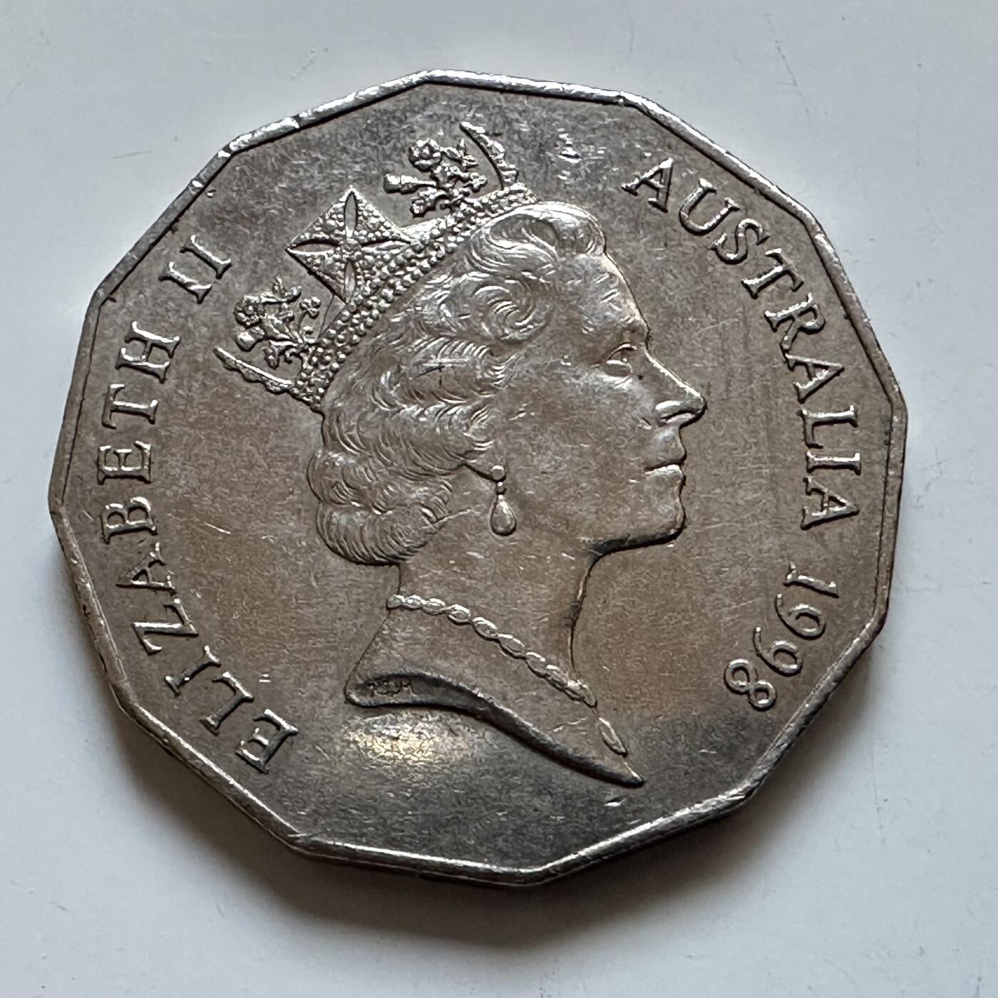 🌹外币初藏🌹🐯2025年第138场  每周二四六晚8️⃣点 接代拍 澳大利亚1998年50分纪念币—2