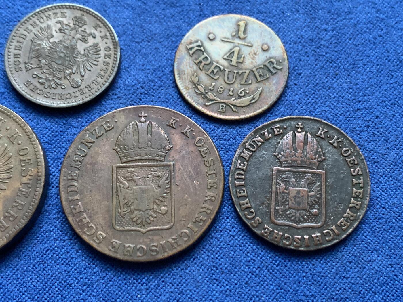 《竞宝斋》第445场 周日，周一，2场连拍 （全场包邮） 五枚一组 奥地利克鲁泽铜币