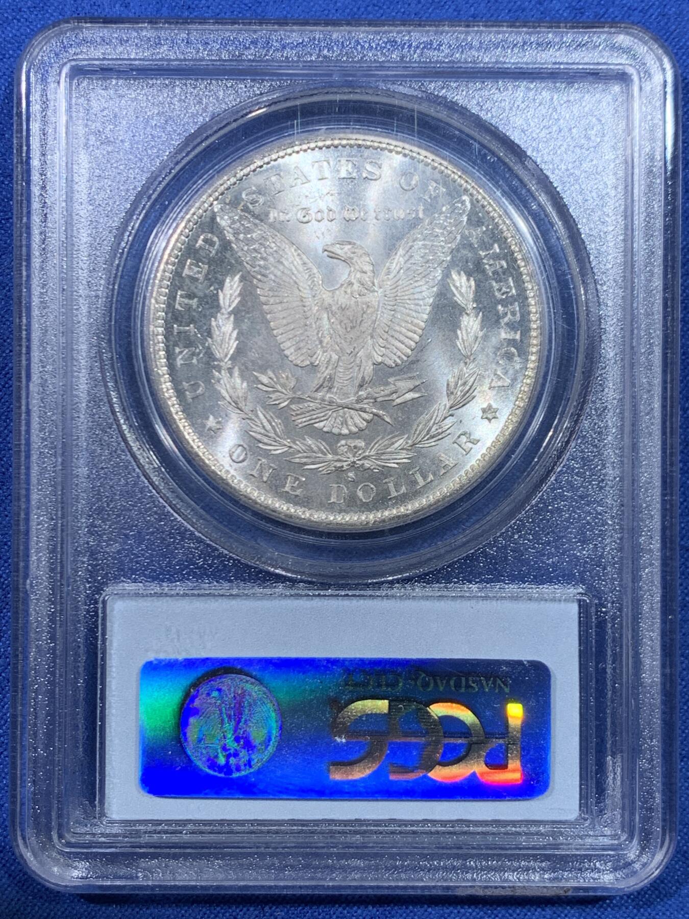 《竞宝斋》第445场 周日，周一，2场连拍 （全场包邮） PCGS MS65 美国 1880-S 摩根 1美元银币