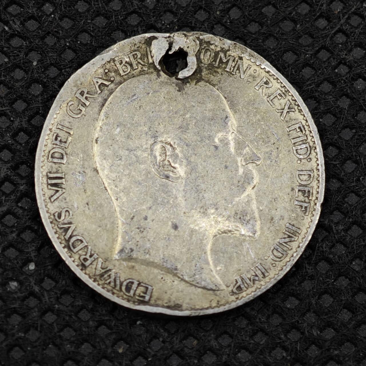 【淘币小摊】限时拍第八百二十四拍  小银币场  满百包邮可预留两周  周一统一发货     英国1906年爱德华七世6便士银币