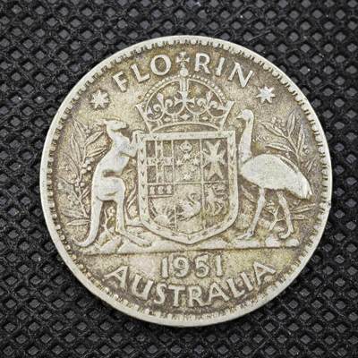 【淘币小摊】限时拍第八百二十四拍  小银币场  满百包邮可预留两周  周一统一发货  -          澳大利亚1951年乔治六世弗洛林银币