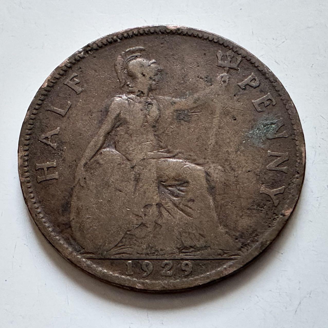 🌹外币初藏🌹🐯2025年第138场  每周二四六晚8️⃣点 接代拍 英国1929年半便士b