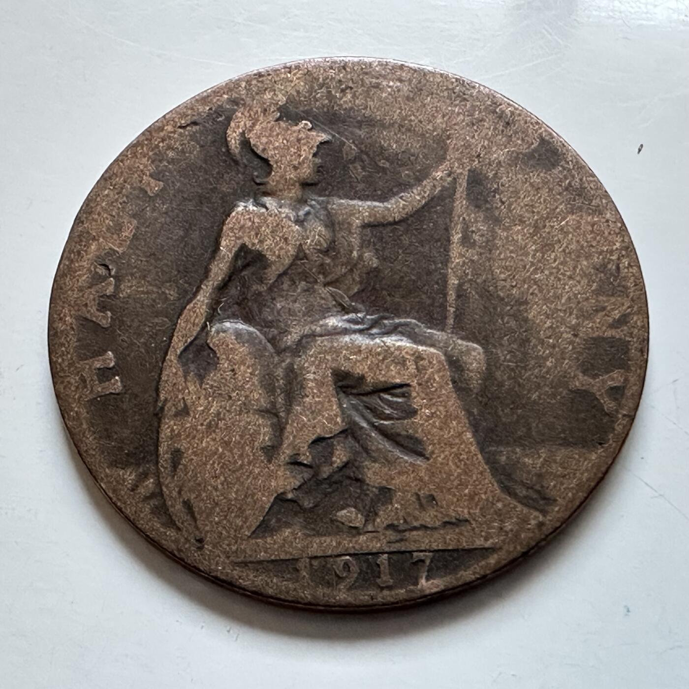 🌹外币初藏🌹🐯2025年第138场  每周二四六晚8️⃣点 接代拍 英国1917年半便士d