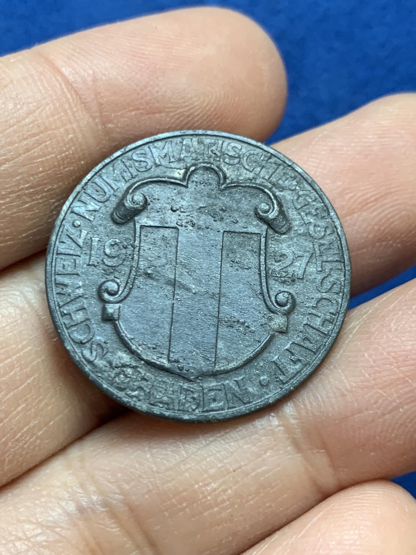 《竞宝斋》第445场 周日，周一，2场连拍 （全场包邮） ‌瑞士1927年教育学家-菲利普·阿尔布雷希特·斯塔弗纪念章 8.35克 27.3mm 少见WM材质