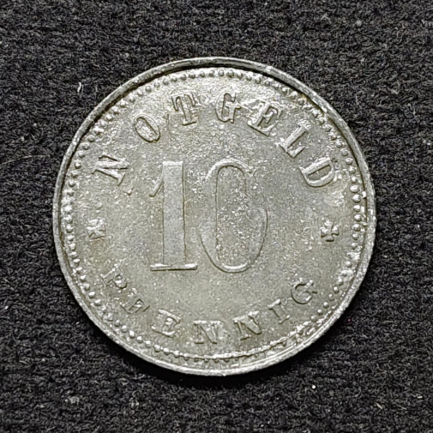 【全场包邮】纯粹捡漏拍484场（免费代拍第21场） 德国紧急状态茨维瑟尔1920年10芬妮锌币