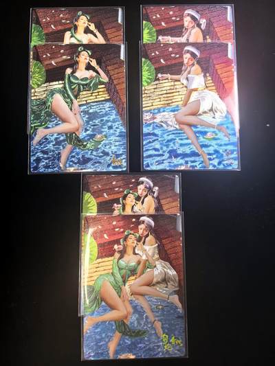无佣金 不寄存 不收拍 链接少 我只是一个小小的卡牌收藏玩家   需要多宫大佬请私聊 部分卡牌设有底价（不想玩的那么累，即使有底价也会比市场价便宜的多，懂的自然懂） 拒绝小号抬价 大家放心拍 所有拍品部分套有卡膜 部分卡牌多宫 自制卡牌 不包厂瑕 放大镜 品控 勿拍 流拍商品会循环 感谢大家支持 留个关注 不定时上新 谢谢 - 奇点卡牌 蛇年礼盒 白蛇青蛇 粗闪整套6张