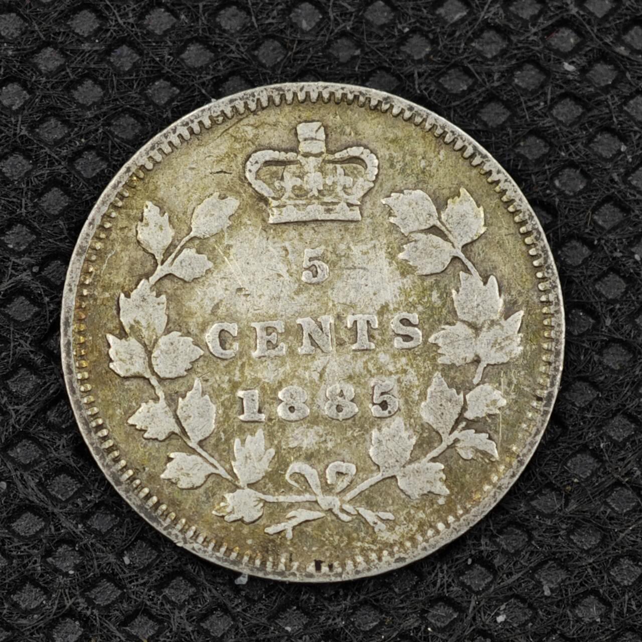 【淘币小摊】限时拍第八百二十四拍  小银币场  满百包邮可预留两周  周一统一发货   加拿大1885年维多利亚5分银币