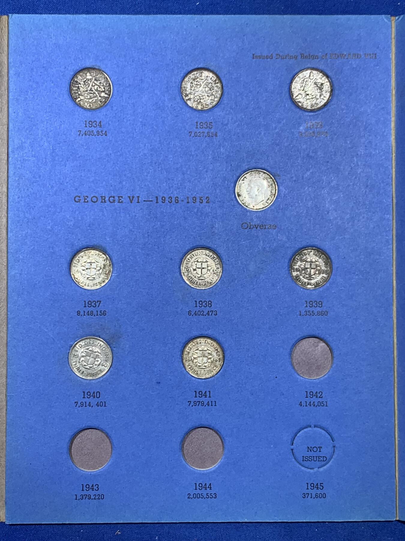 《竞宝斋》第445场 周日，周一，2场连拍 （全场包邮） 英国3便士银币27枚套装