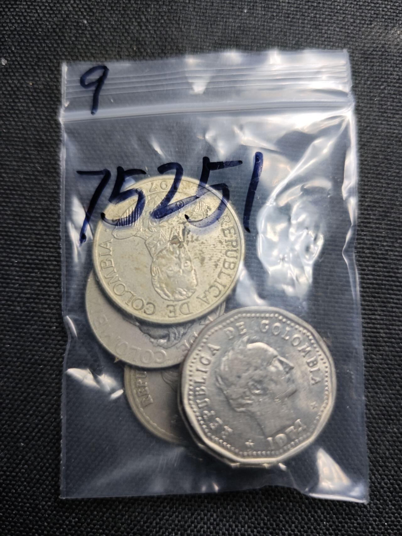 KK钱币收藏小铺 第375期  2月预留时间 周末发货  哥伦比亚一组9枚