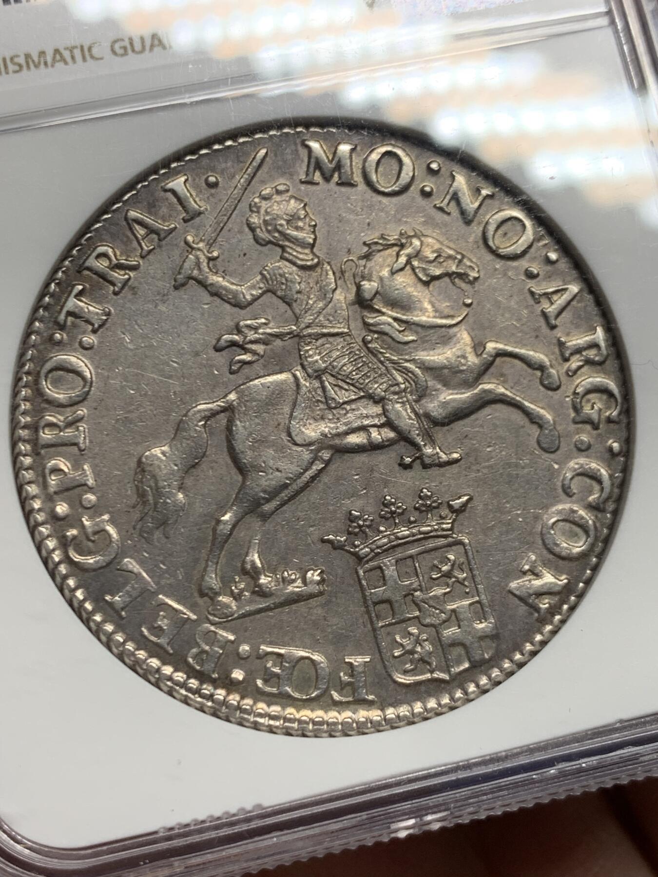 《竞宝斋》第445场 周日，周一，2场连拍 （全场包邮） NGC AUD 荷兰 1791年 乌特勒支 骑士大马剑 1杜卡特银币