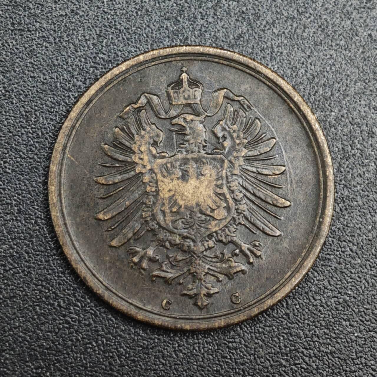 【淘币小摊】实时拍第八百二十一拍   散币场   满百包邮可预留二周 每周一统一发货   德国1875年短翅1芬妮铜币