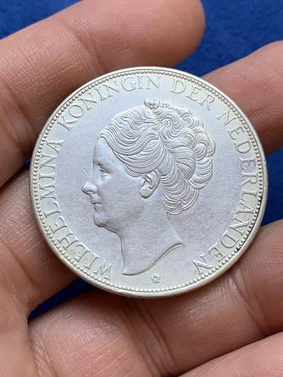 《竞宝斋》第445场 周日，周一，2场连拍 （全场包邮） - 荷兰 1933年 威廉敏娜 2.5盾 银币