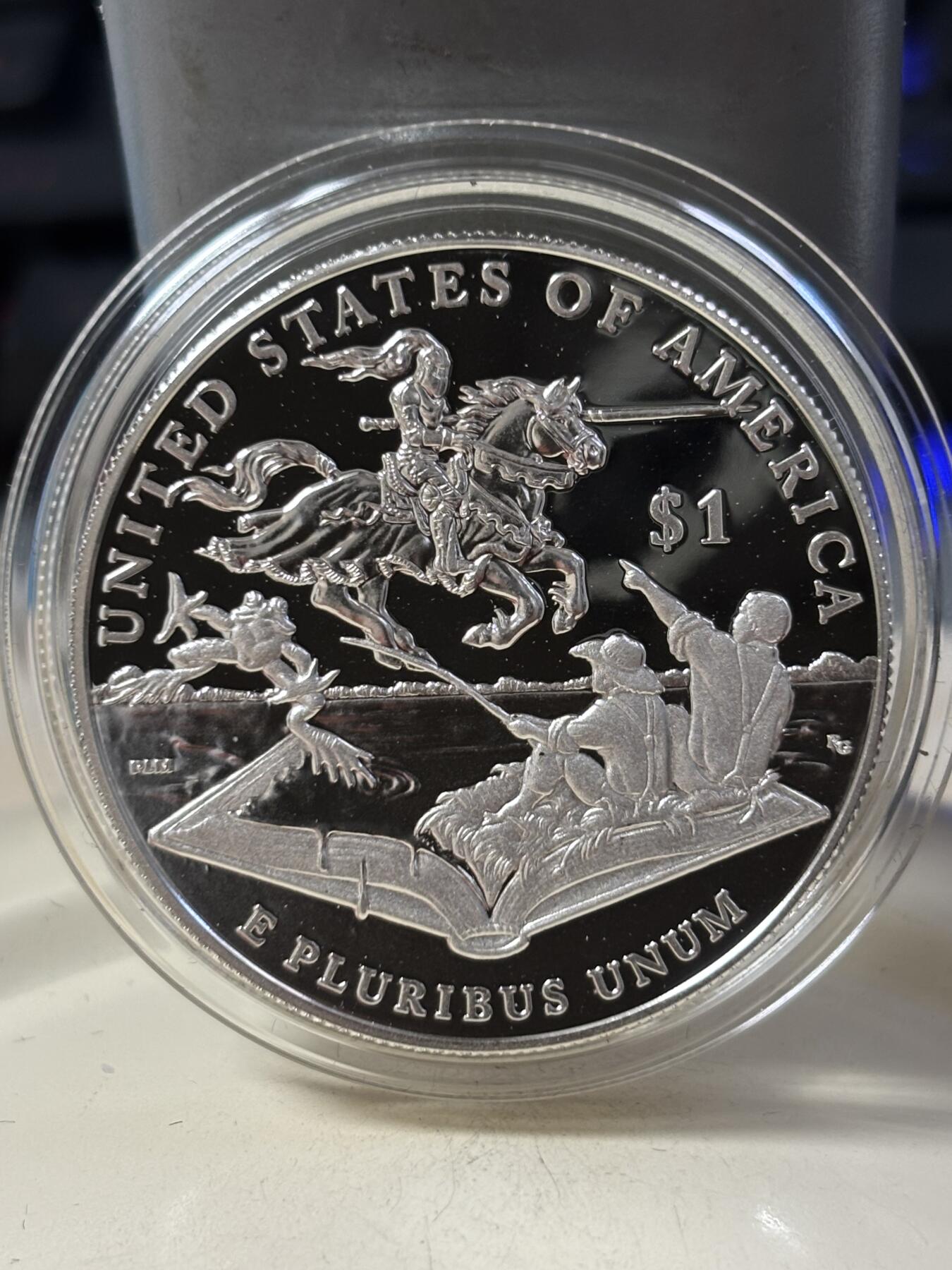 第185期拍卖 获奖美国2016年马克吐温汤姆索亚历险记精制版银币，900银，26.73克，发行350000枚